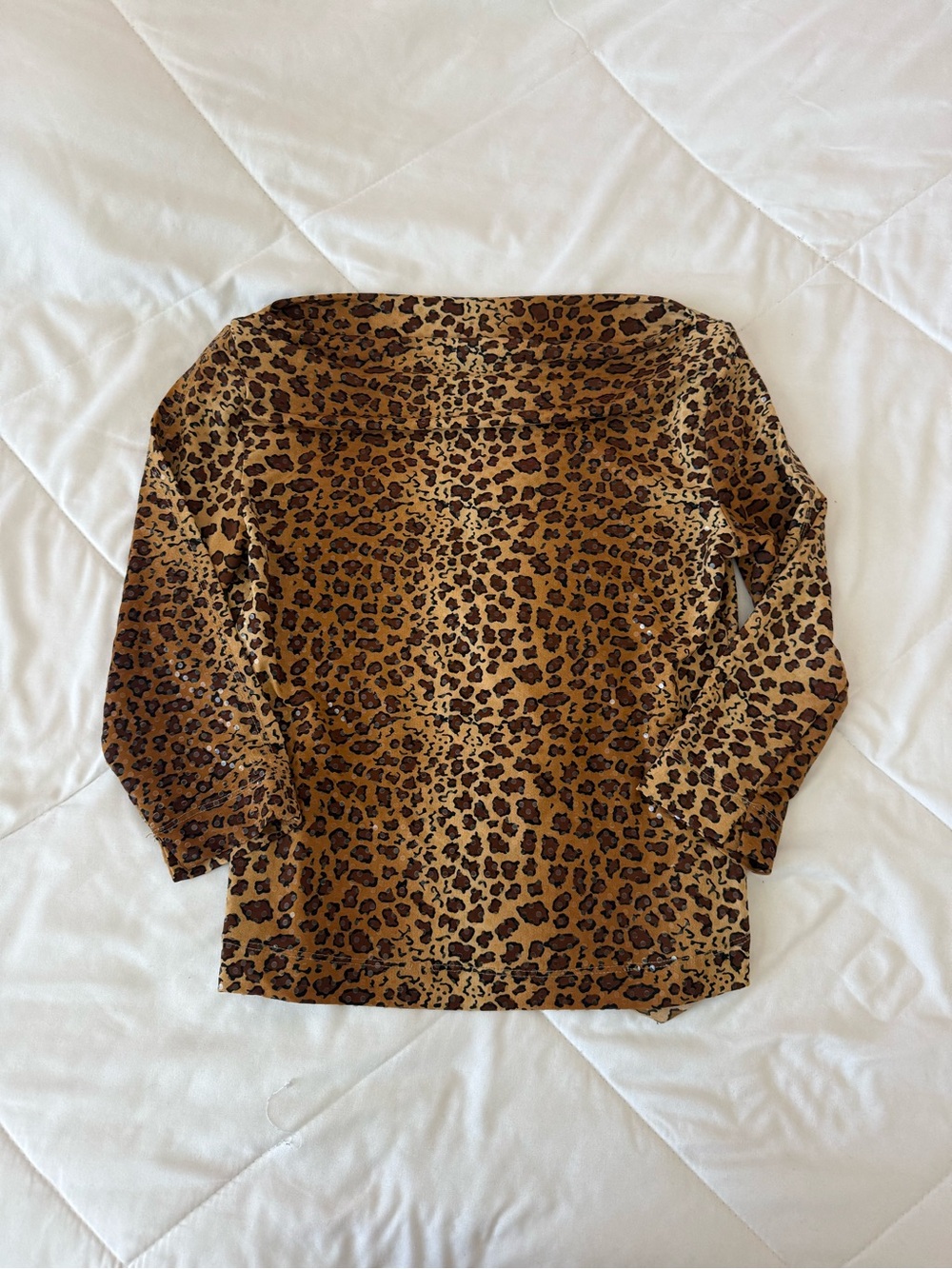 Hot Kiss Leopard Print Long Sleeve Top - Brown